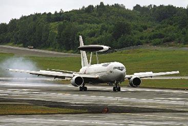 1 1 A Japan Air Self-Defense Force E-767 AWACS lands at Elmendorf after a Red Flag