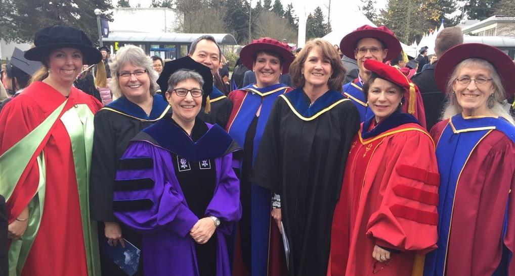 Debbie Field, pictured here with UBC President Santa Ono and her PhD supervisor, Dr.