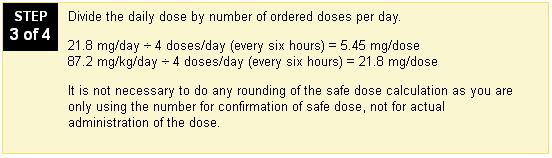 The child weighs 24 pounds. The ED physician orders 15 mg furosemide IV every six hours.