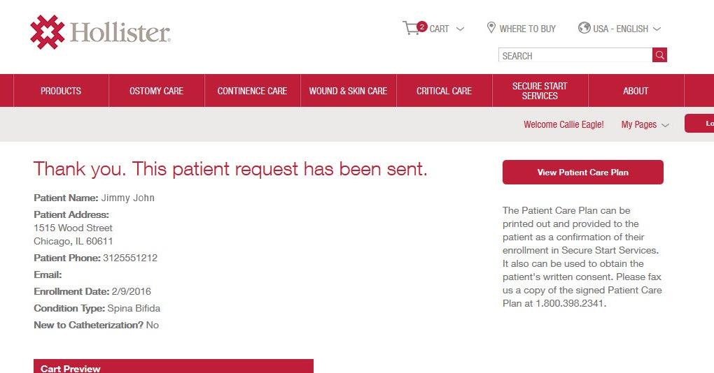 4 Read the acknowledgment and check the boxes to: Acknowledge verbal consent for patient enrollment (required) Receive email confirmation for request (optional) Click Confirm Request.