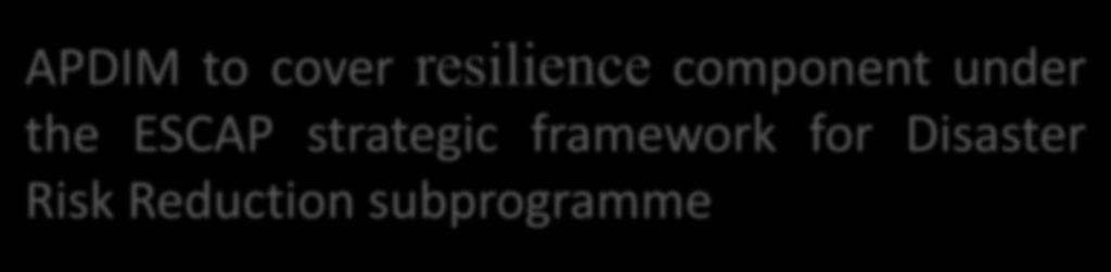 ESCAP strategic framework for