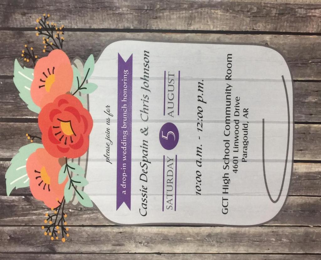GCT appreciates the support of the Ag For Autism program who provided the generous grant funds. GCT Employees are invited to a wedding shower honoring two GCT Staff members.