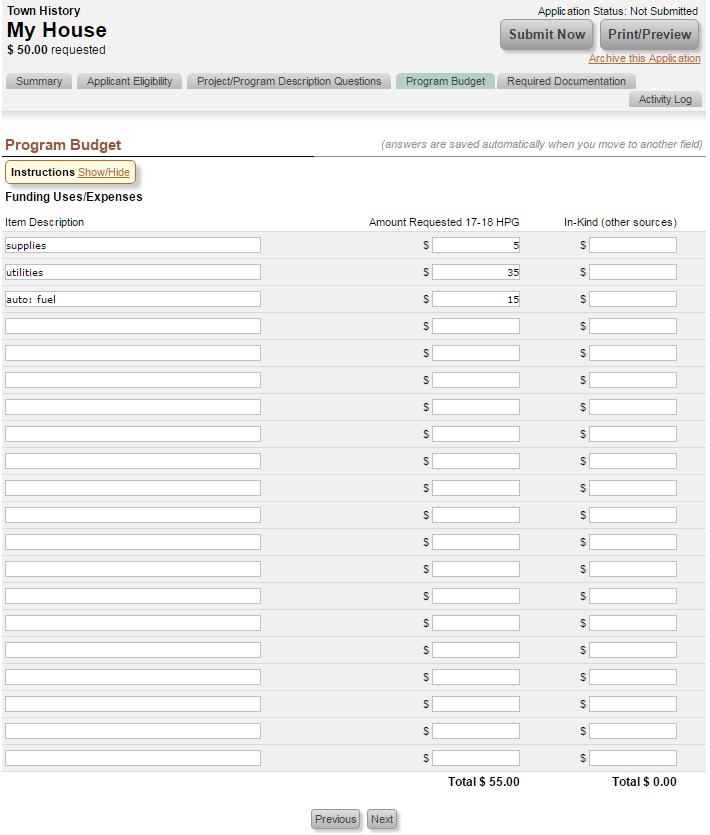 ZoomGrants Project/Program Budget Tab This worksheet should reflect all project
