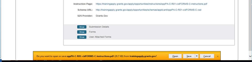 The user can view the grants.