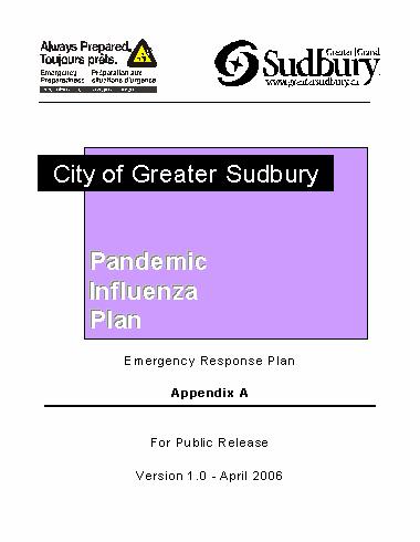 Emergency Management Program Supporting plans - Pandemic Influenza Plan Partnership with