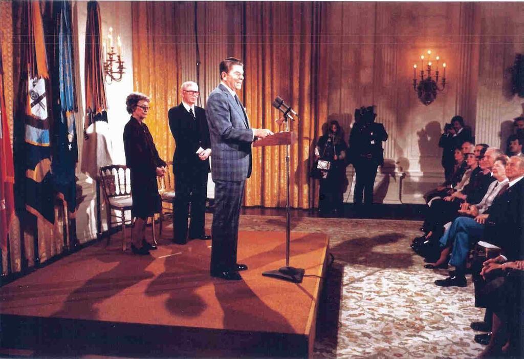 President Reagan honored Raymond Weeks with the Presidential Citizens