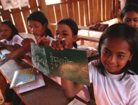Students attending an ANCP funded CARE bilingual primary school in Ratanakiri, Cambodia learn Khmer and their local indigenous language.