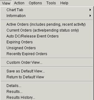 Different Views of orders Selecting Custon Order View