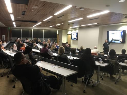 Volunteer Trainings Homicide Seminar Deputy Chief Matthew Murray lead over 50 volunteers in a specialized Homicide Training, giving those in attendance insight as to how detectives go about looking