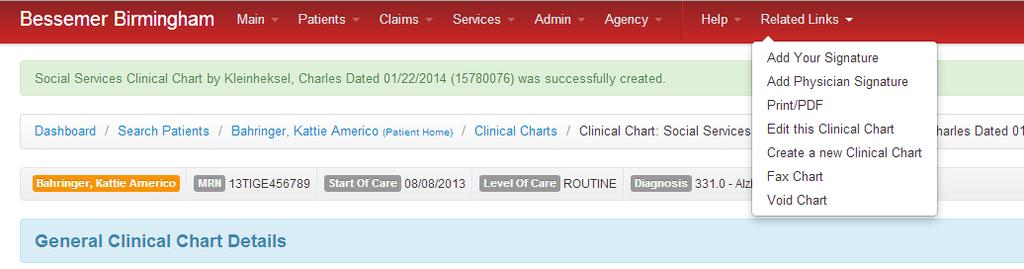 Voiding Clinical chart entries may also be Voided. This is a soft delete. In other words, the chart entry is removed from the patient s active medical record, and from the user s timesheet.