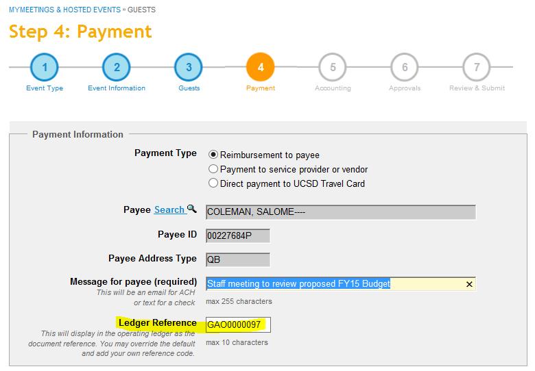 CHOOSING A PAYMENT OPTION The system will auto populate Host s name.