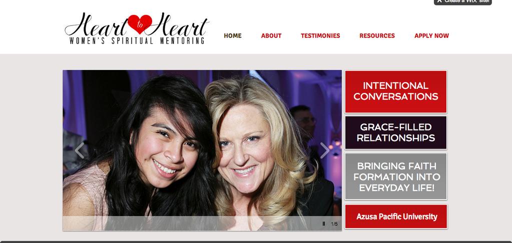 Website One of the major resources G2 INC. is excited to provided Heart to Heart: Women s Spiritual Mentoring is a new resource website.
