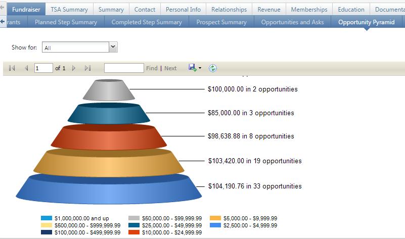 The Opportunity Pyramid Under the Opportunity Pyramid tab, you will see all of your current opportunities displayed in a colorful, easy-to-read visual.