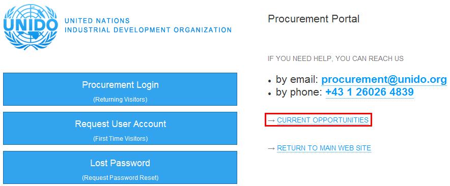 UNIDO s eprocurement Portal Please visit: http://procurement.