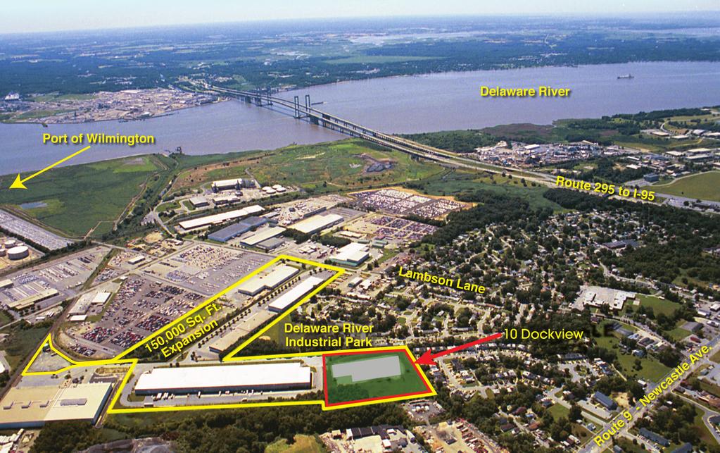 Wilmington New Castl The is strategically located at the foot of the Delaware Memorial Bridge Ro De Me laware m Brid orial ge ad Minutes from the I-95, I-295 and I-495 interchanges and Port of