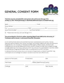 Forms Checklist Parental Consent & Medical Release