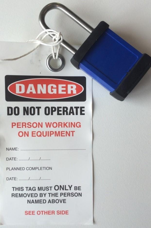 Blue personal locks and personal danger tags Blue personal locks are attached to a lock box or lock board to prevent the lock box or lock board being opened whilst a worker is performing a work