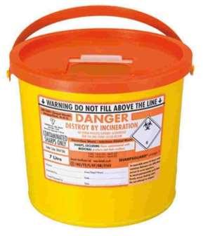 Sharps bins enable the safe storage and disposal of all categories of sharps waste including Syringes