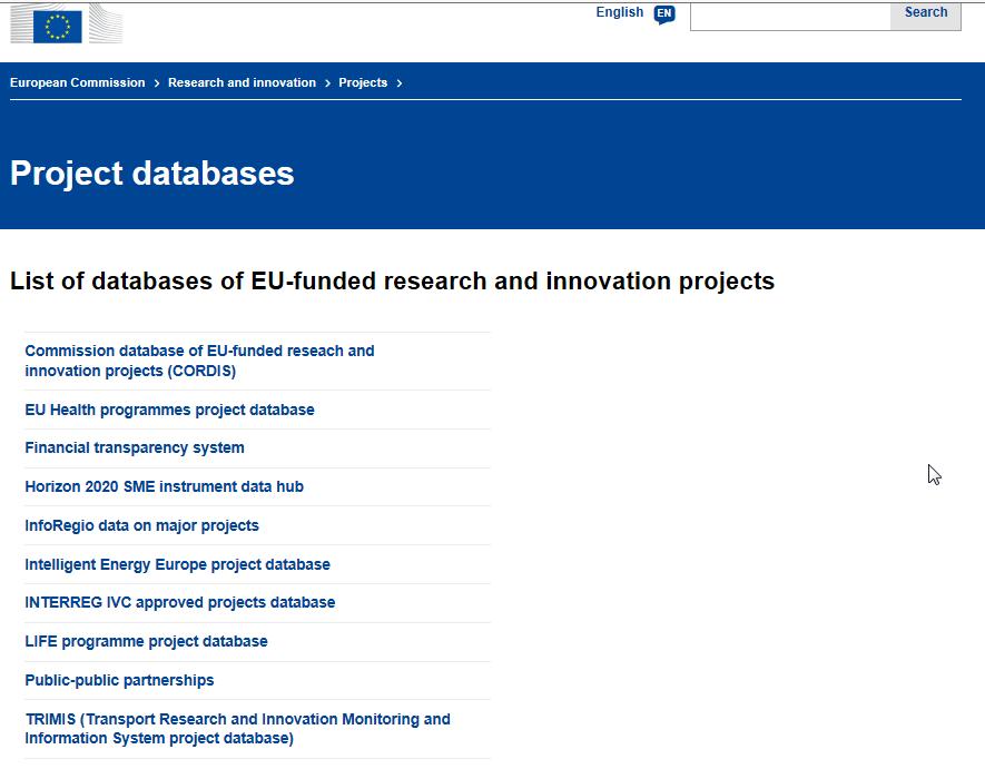 projects database Other EU