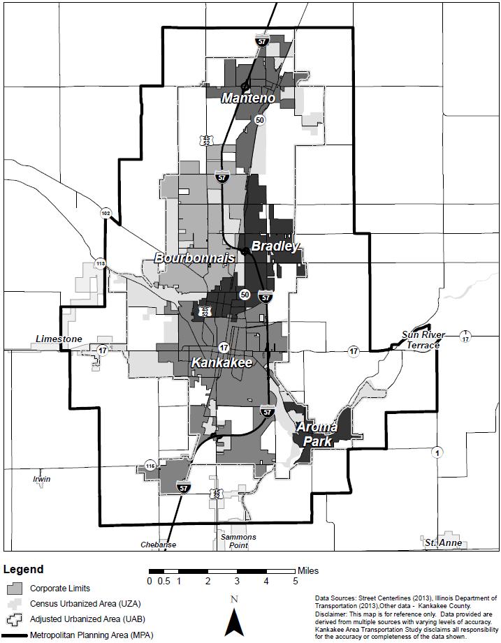 Map: Kankakee Area Transportation Study Urbanized Area III- Urbanized