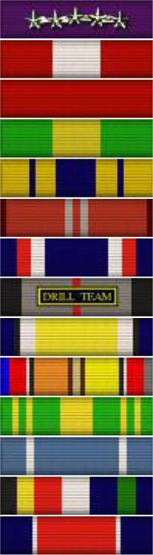 9. COLOR GUARD RIBBON: Awarded to midshipmen in the unit color guard or drum and bugle corps for one academic semester. NSN: 8455-LL-L00-0422 10.