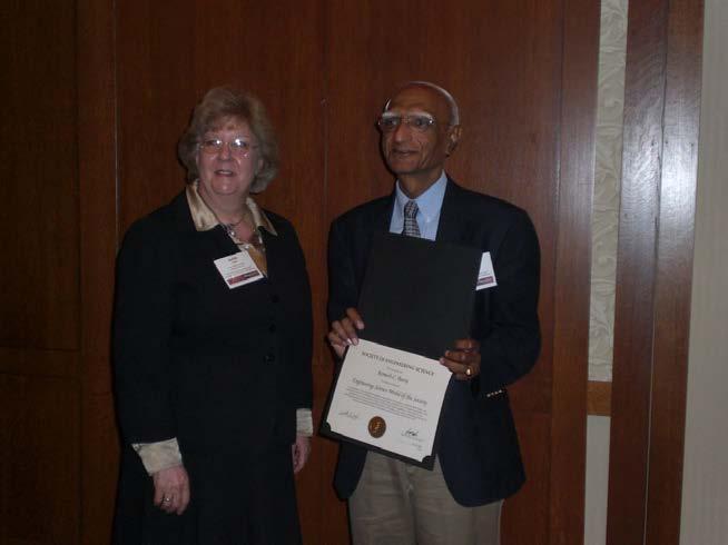 Professor Romesh C. Batra honored with Engineering Science Medal of Society of Engineering Science Romesh Batra and Judy Todd, SES President, June 2009 Professor Romesh C.