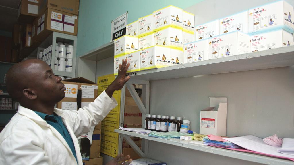 A pharmacist examines available medicines in Malawi Photo credit: Photoshare RBF4MNH WAS ONLY PARTIALLY EFFECTIVE IN IMPROVING QUALITY OF THE ACTIVE MANAGEMENT OF THE THIRD STAGE OF LABOR Active