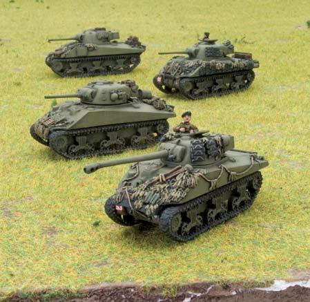Supply Depot (x2) One Sherman Armoured Platoon (Three Sherman V and one Firefly VC tanks).