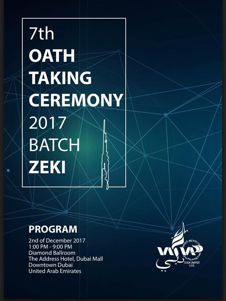 The UAP-Dubai Chapter held the 2017 Oath Taking Ceremony on December 3, 2017 at The Address Dubai Mall.