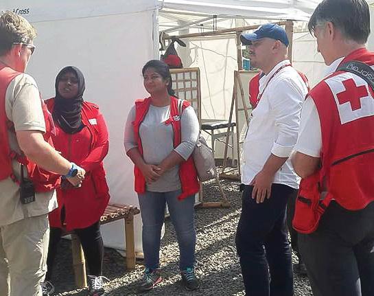 In December, a team from the Maldivian Red Crescent (Secretary General Aishath Noora Mohamed & Disaster Management Officer Sonath Abdul Sattar) traveled to Cox s Bazar on a monitoring mission to