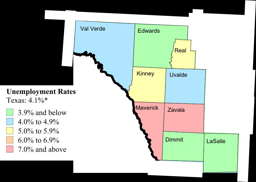 k. Unemployment Rate The annual unemployment rate as of March 2018, for the State of Texas is 4.