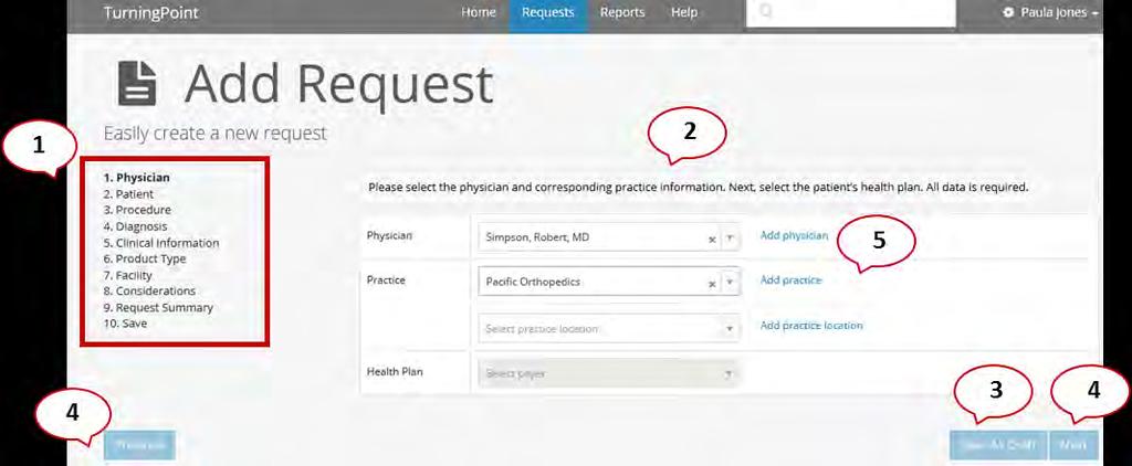 8. Request Summary Shows a snap shot of all your requests related to your group (or specific location, if filtered on #5).