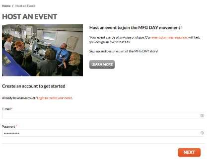 Registering Your Event Step 2 Enter your email address and a