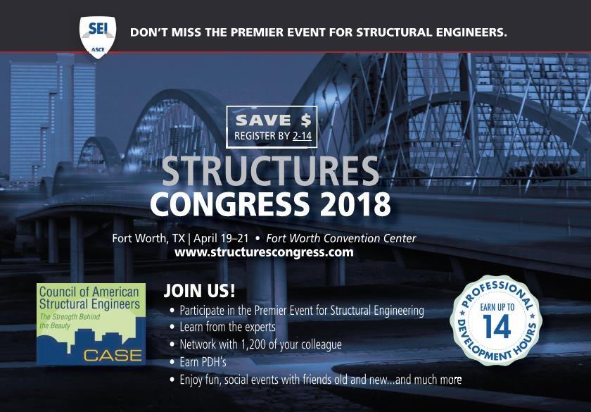 Page 4 Structures Congress 2018 Learn valuable information in the