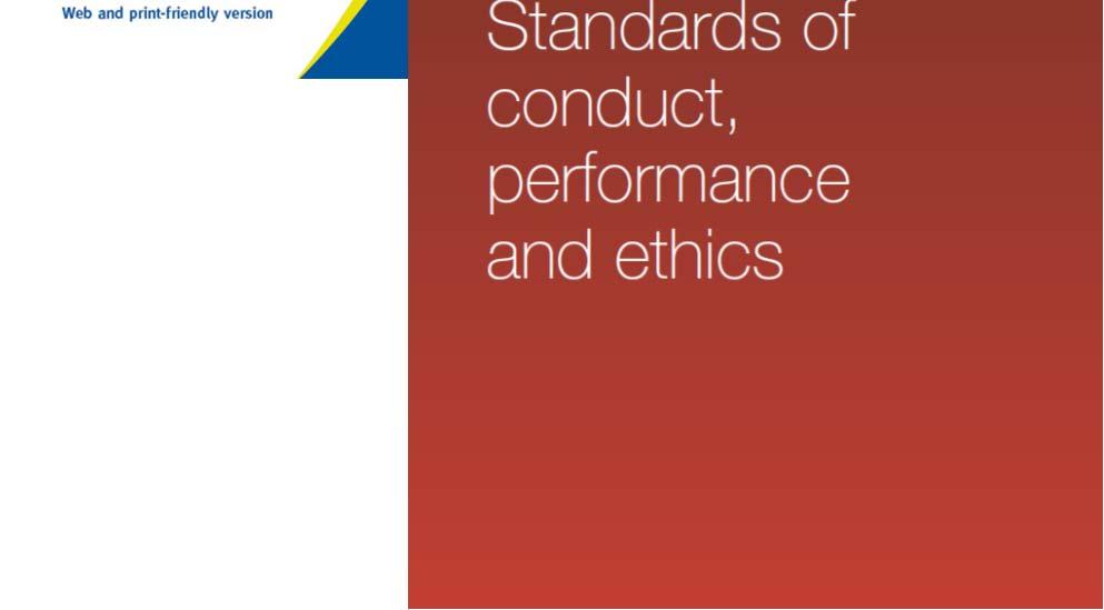 Standards of conduct, performance and ethics Education approval and