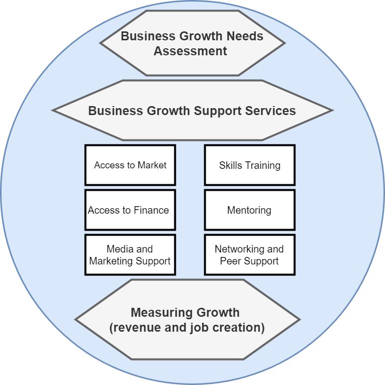 Blueprint Model A robust incubation model includes: a) Business growth needs assessment b) Business growth support services Development training