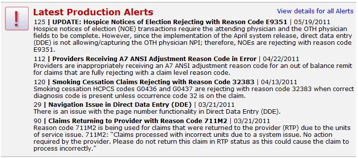 Claim Processing Issues Log National Government Services http://www.ngsmedicare.com/wps/portal/ngsmedicare/home?