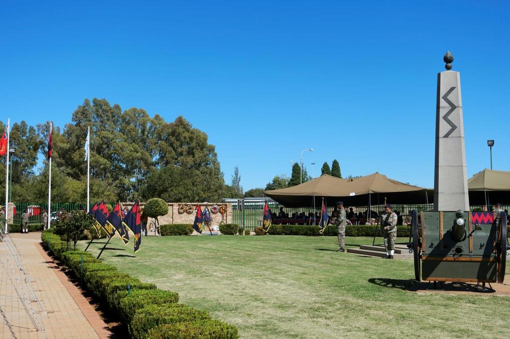 Commemorative salvoes echo in Potchefstroom at 66th Annual Gunners' National Memorial Service Article and photos by Capt Jacques de Vries 27 April 2018 At the commencement of the National Gunners