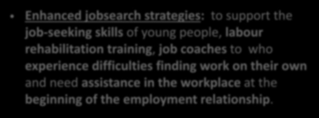Finnish Youth Guarantee Work Enhanced jobsearch strategies: to support the job-seeking skills of young people, labour