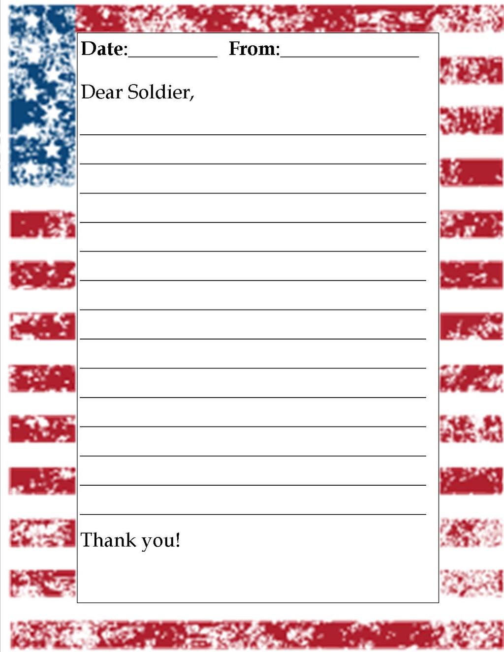 November is Patriotism month and, to celebrate this, we will be collecting letters for the