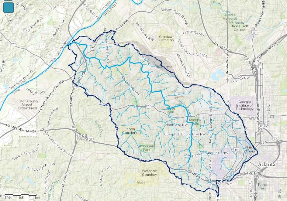 Proctor Creek Project Location Proctor Creek Quick Facts: Approximately 9 miles long Population: 60,000 Impervious Cover: 34% The Urban Waters Federal Partnership features an innovative