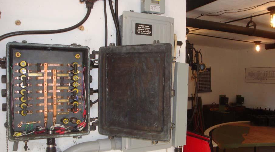 The inside of the panel box is shown below. Notice all the fuses are in place - however, they are only carrying 12 volts of DC power.
