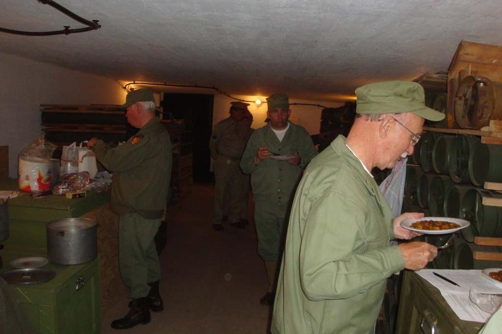 We gathered in the powder magazine at 1700 for chow, prior to moving out for
