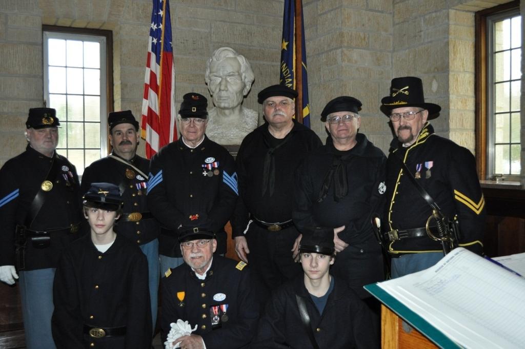 Lincoln Boyhood Home - Spencer Co. Ind. - Feb. 10, 2013 The 27 th Indiana SVR presented and retired the colors this year 4 of 6 department camps represented.