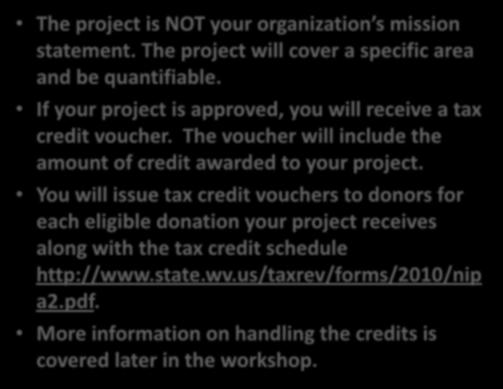 The voucher will include the amount of credit awarded to your project.