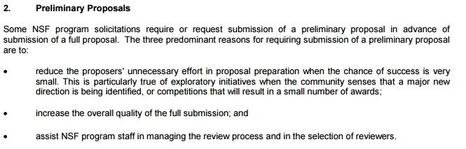 Types of Proposal Submissions Preliminary
