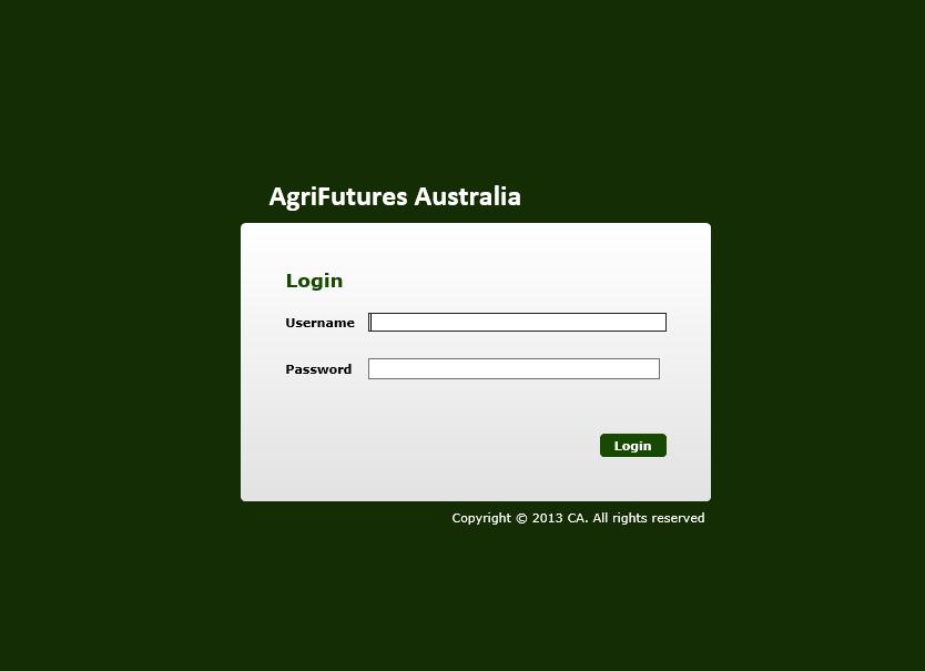 1. How to Login to Clarity In the address window of your internet browser, enter the URL (http://research.agrifutures.com.au) and click Go. The Clarity Login screen appears.
