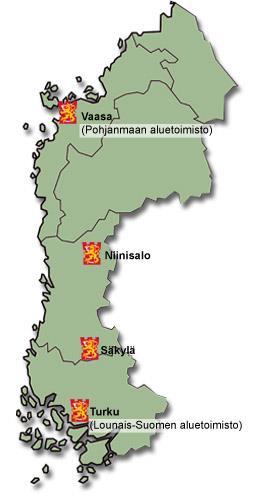 Area of Responsibility Distances Säkylä Niinisalo 117 km (1 h 45 min) Säkylä Turku 77 km (1 h) Säkylä Vaasa 265 km (3 h) Population: 1,14 million Major cities and municipalities Turku 187 564