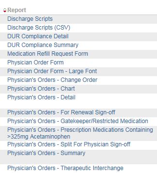 Several formats of the Physician s Orders report are available in SigmaCare. Preconfigured filter options are available for the more commonly run reports and preconfigured reports are also available.