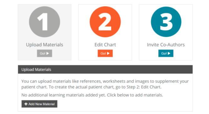 Step 1: Upload Materials Select Upload Materials to add supporting documents that you d like included with the patient chart.